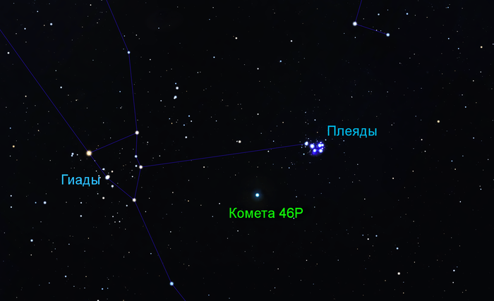 Комета 46P/Виртанена 16 декабря 2018 года